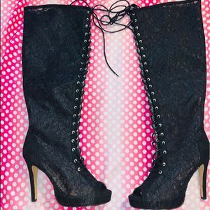 Torrid Knee High Lace Up Boots 11W